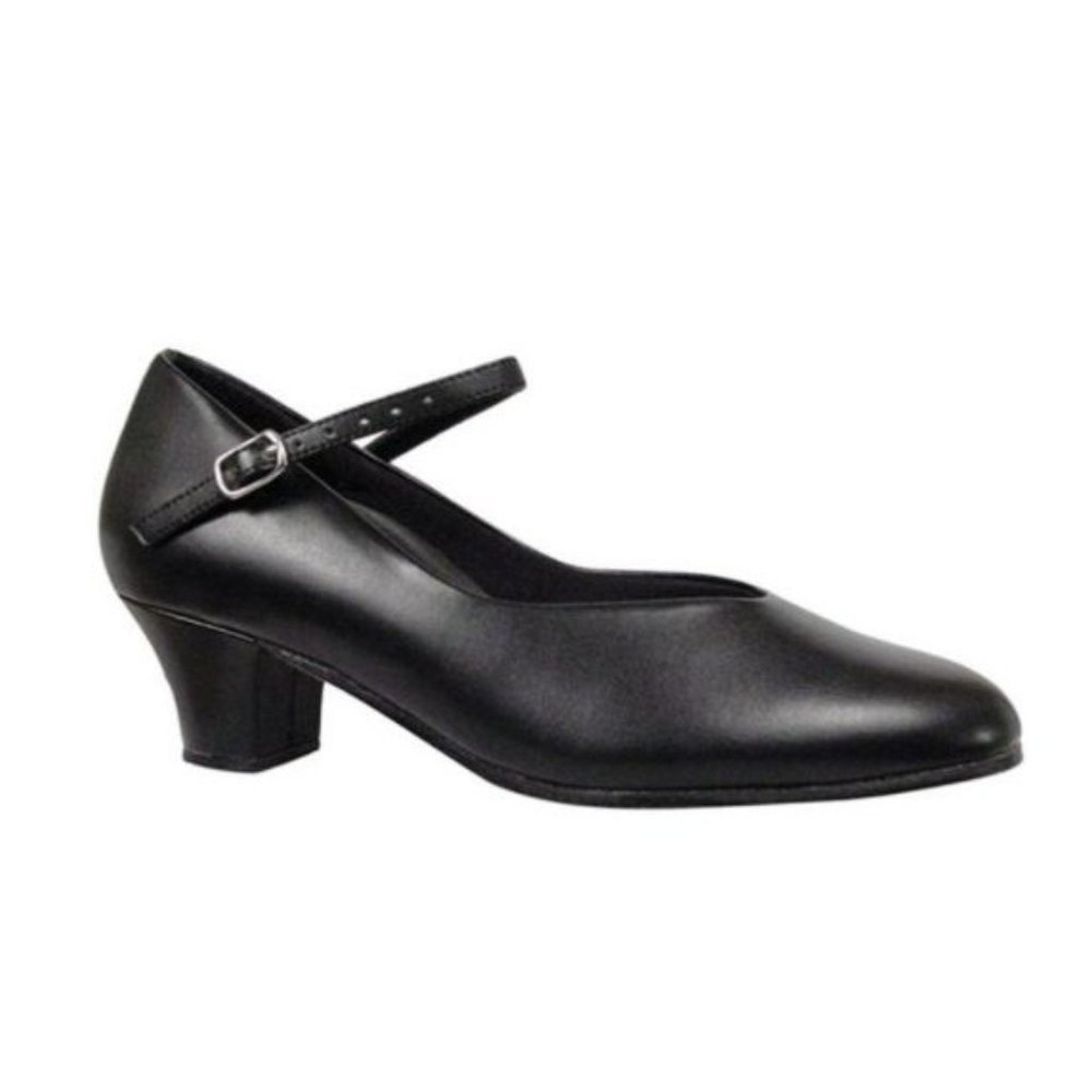 New Black Comfort Character 5.5 Dance Class Buckle Shoes Salsa Theatre